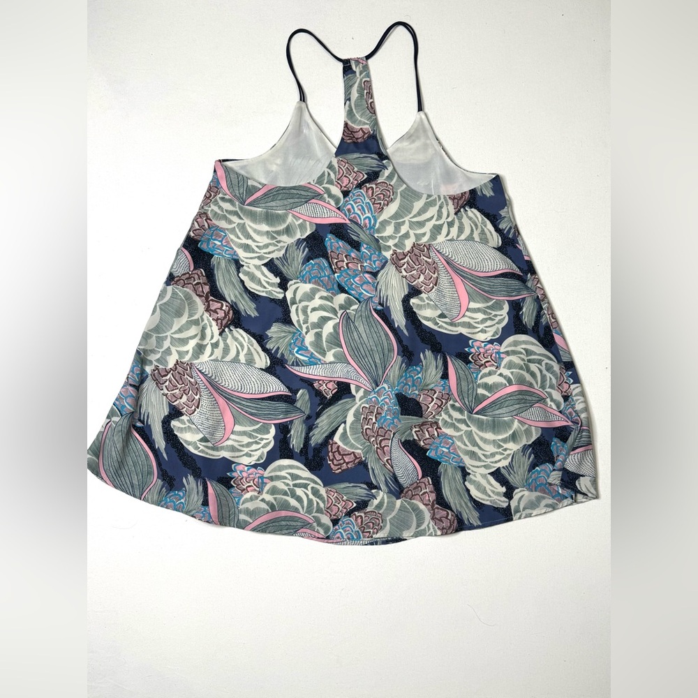 Addie Floral Halter Racerback Dress with Leaf Pattern Size Large - Picture 7 of 10